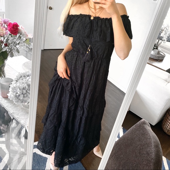 🖤 CATHERINE MALANDRINO ELECTRIC GARDEN BLACK MAXI - Picture 8 of 14